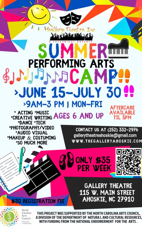 Gallery Theatre Summer Performing Arts Camp 2026 Flyer